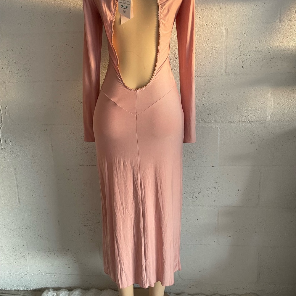 Elegant Pink Long Sleeve Dress